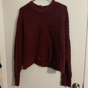 American Eagle Semi-Cropped Maroon Sweater